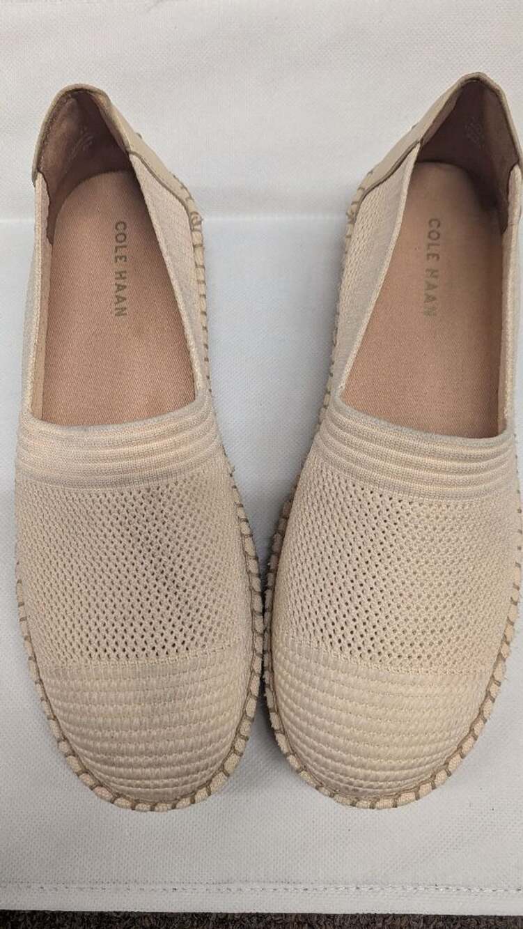 Cole Haan Espadrille Flats Beige Knit Women's Shoes
